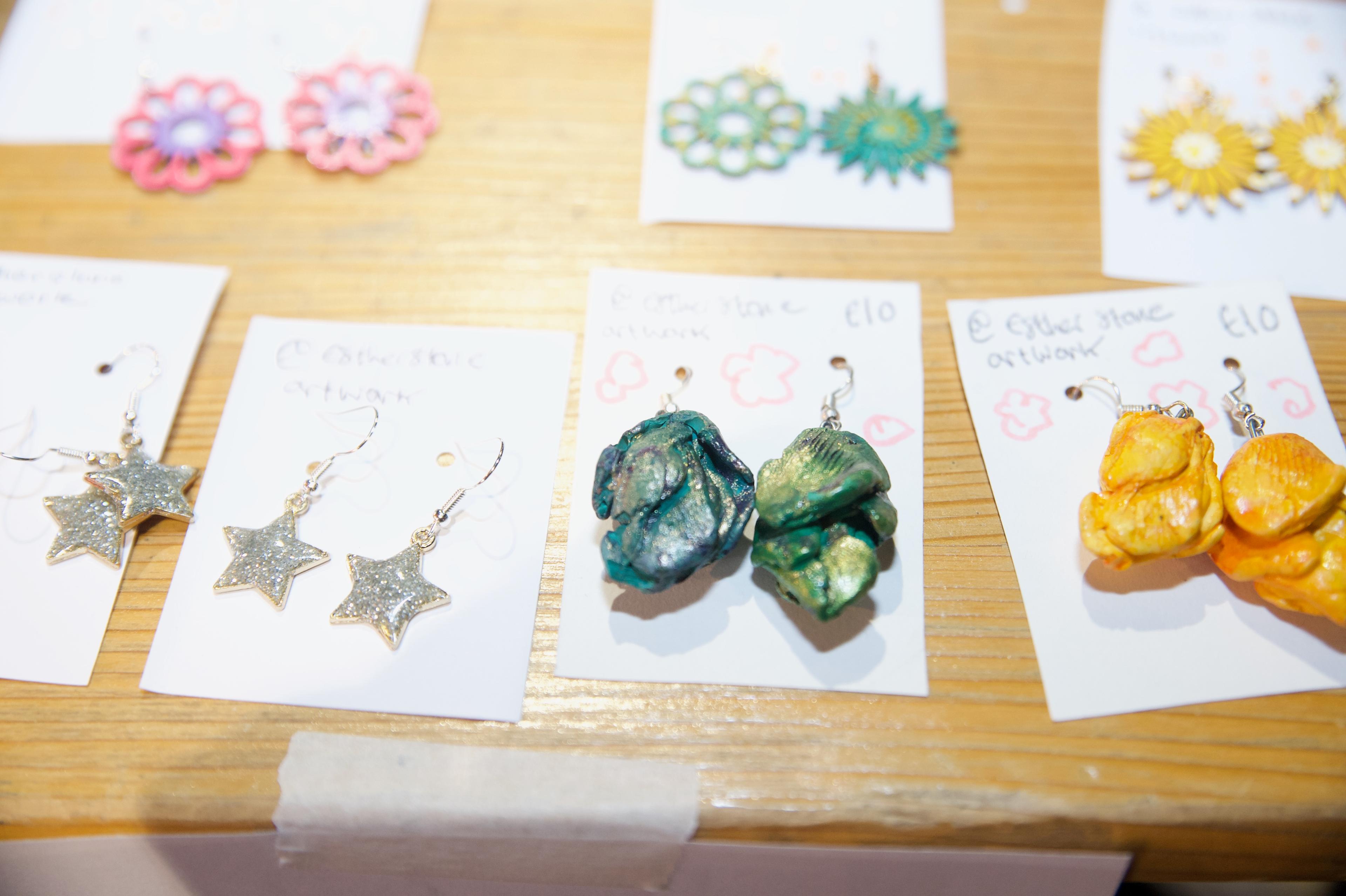 Handcrafted items on display